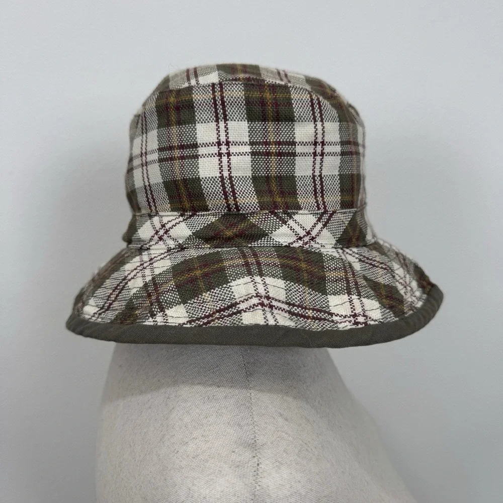 Vintage GAP Hat Mens Size S/M Green Plaid Check Y2K 90s Bucket Hat Preppy Retro - Picture 3 of 11